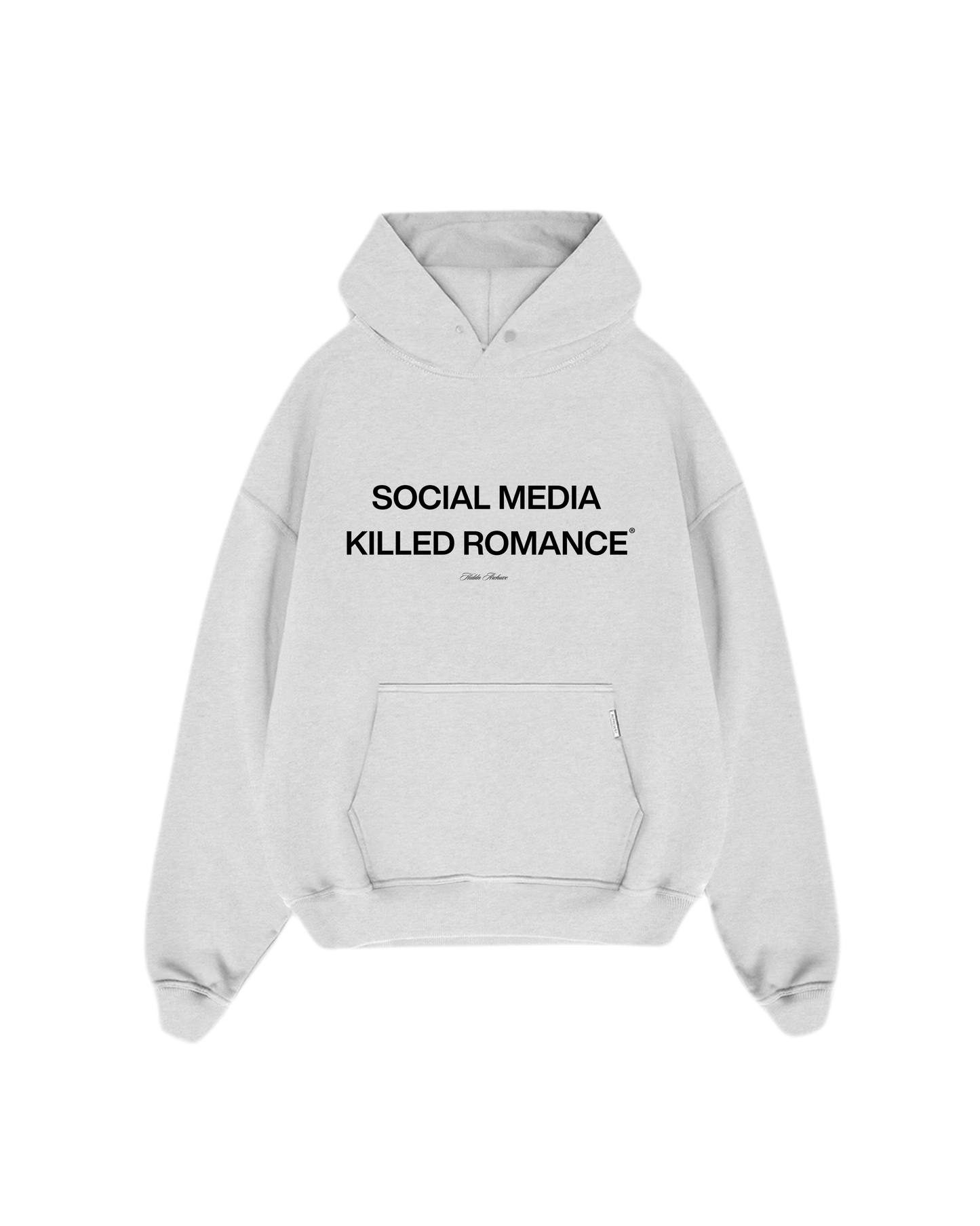 “Social media” Grey heavy weight hoodie