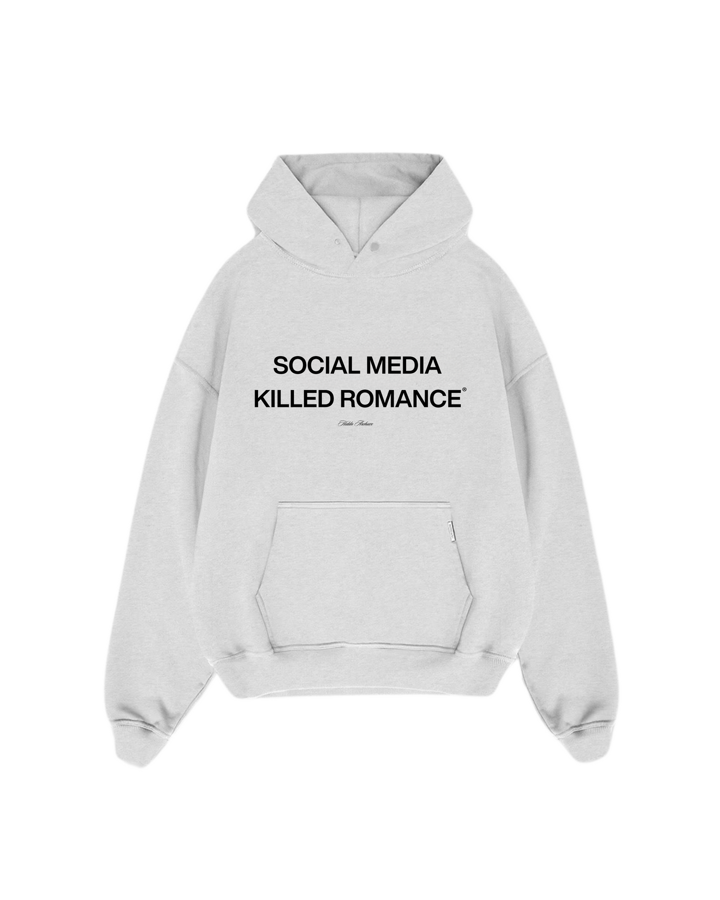 “Social media” Grey heavy weight hoodie
