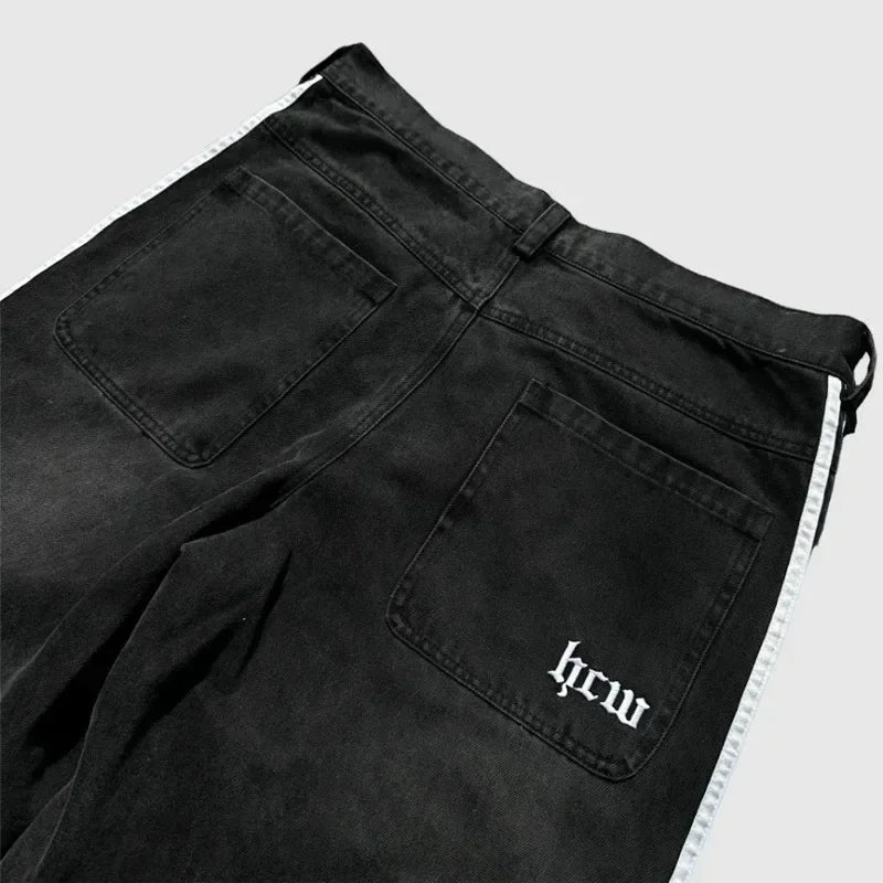 Hiddn Striped Unisex Baggy Jeans
