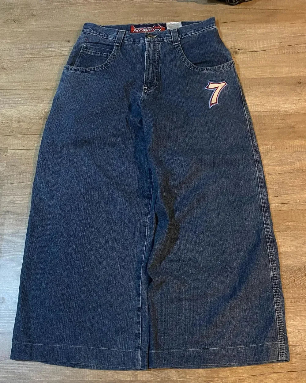 Hip Hop Dice Embroided Baggy Jeans