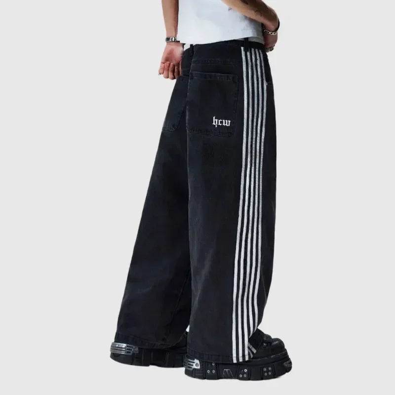 Hiddn Striped Unisex Baggy Jeans