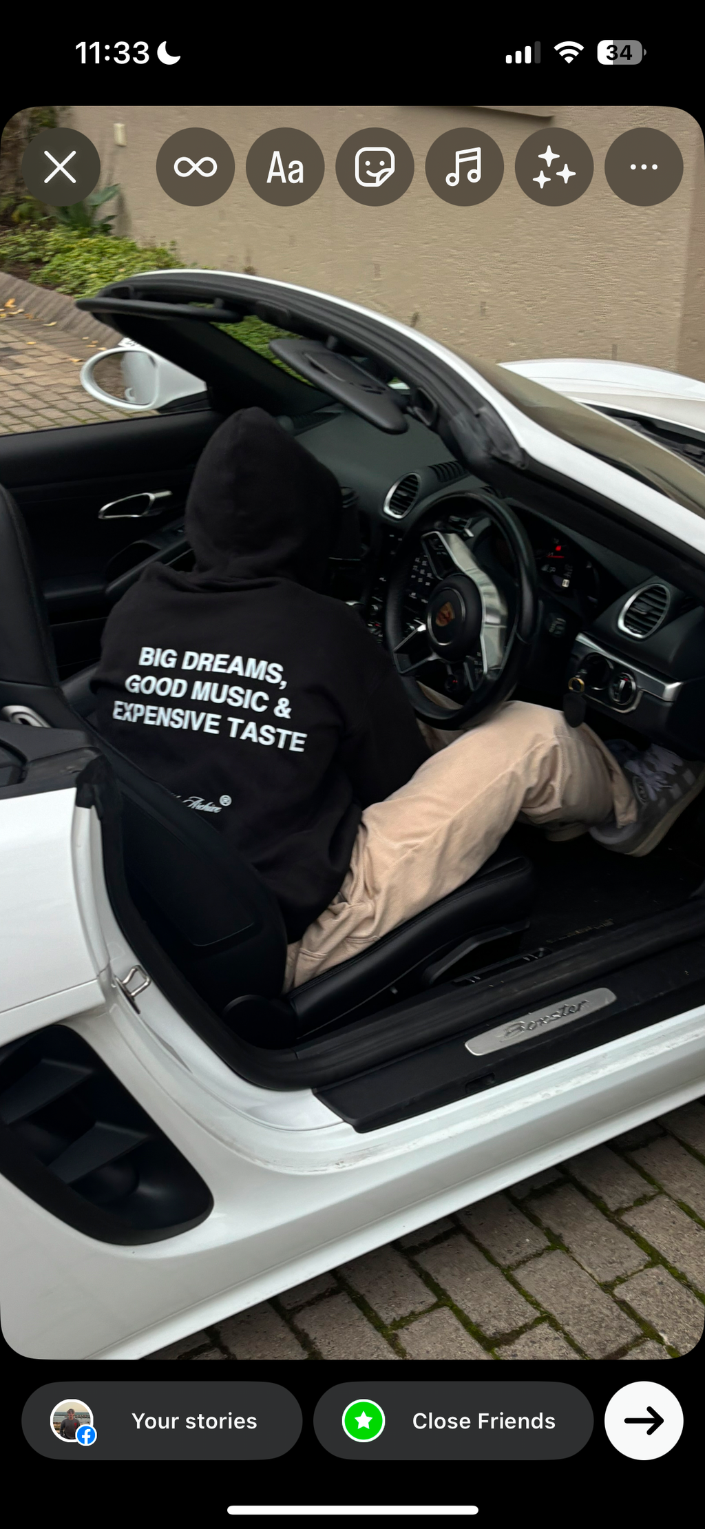“Big Dreams” Black Fade Hiddn Hoodie