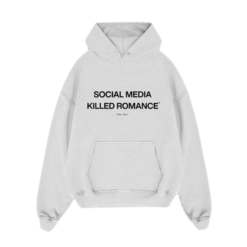 “Social media” Grey heavy weight hoodie