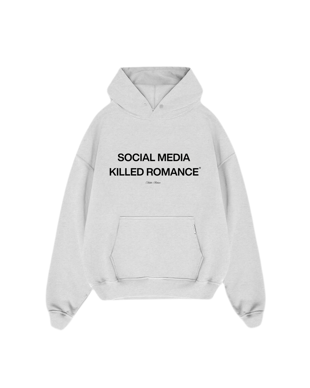 “Social media” Grey heavy weight hoodie
