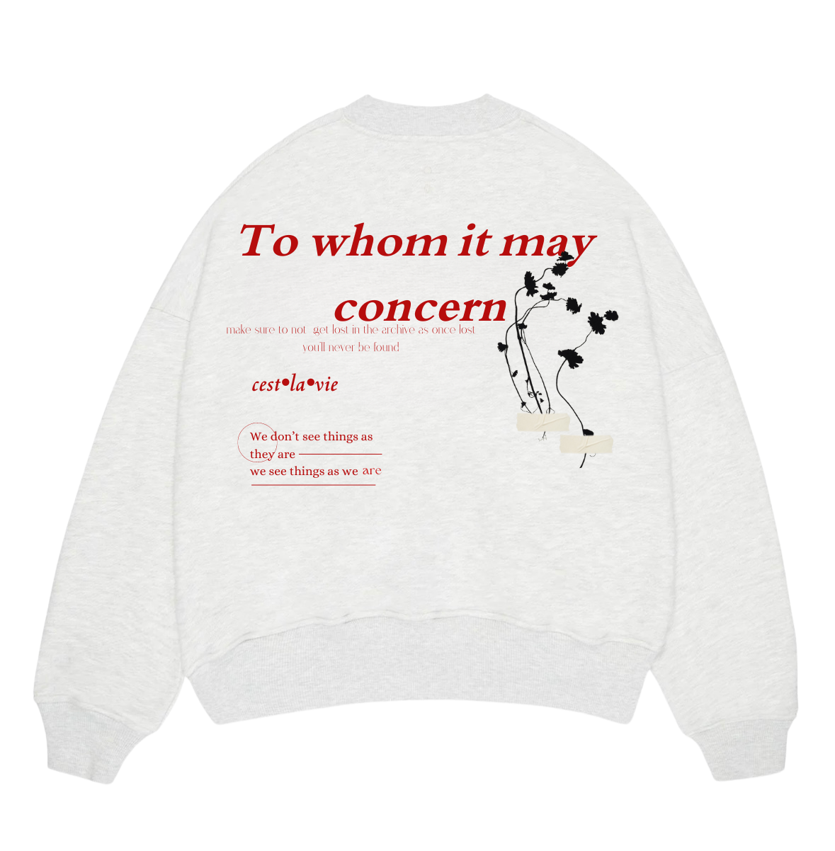 “To whom” Grey Sweater