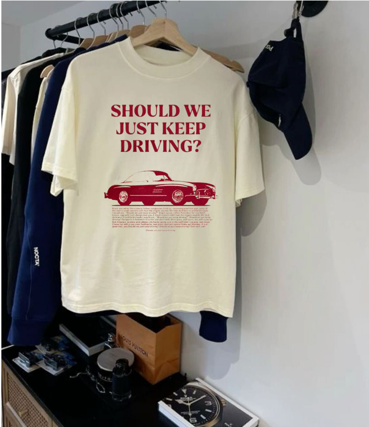 "Driving" Red Aesthetic Graphic Tee