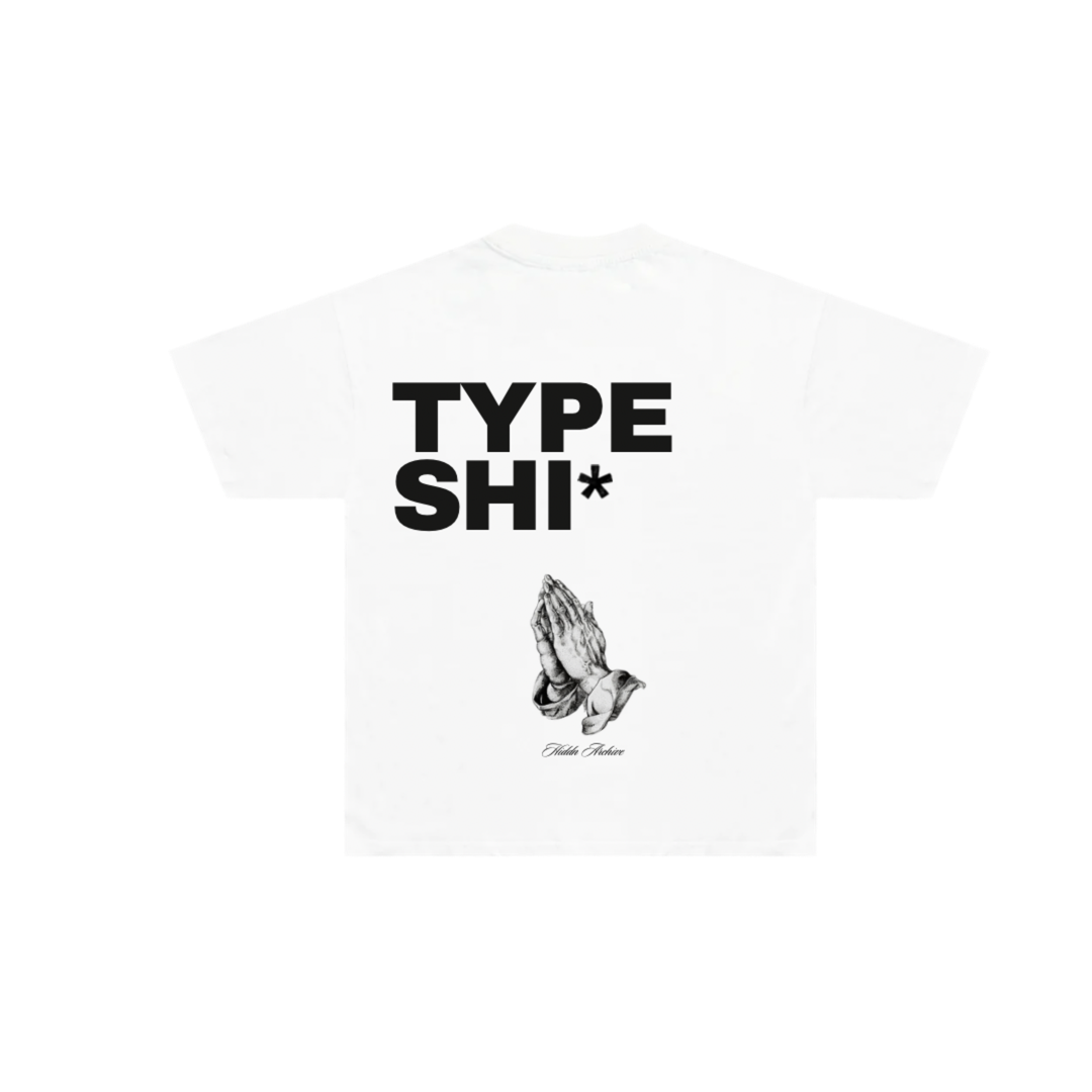 “Type Shi” Hiddn Graphic Tee in White