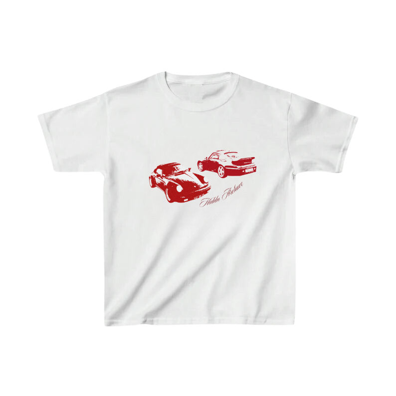 Red Vintage Car Baby Tee