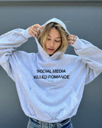 “Social media” Grey heavy weight hoodie