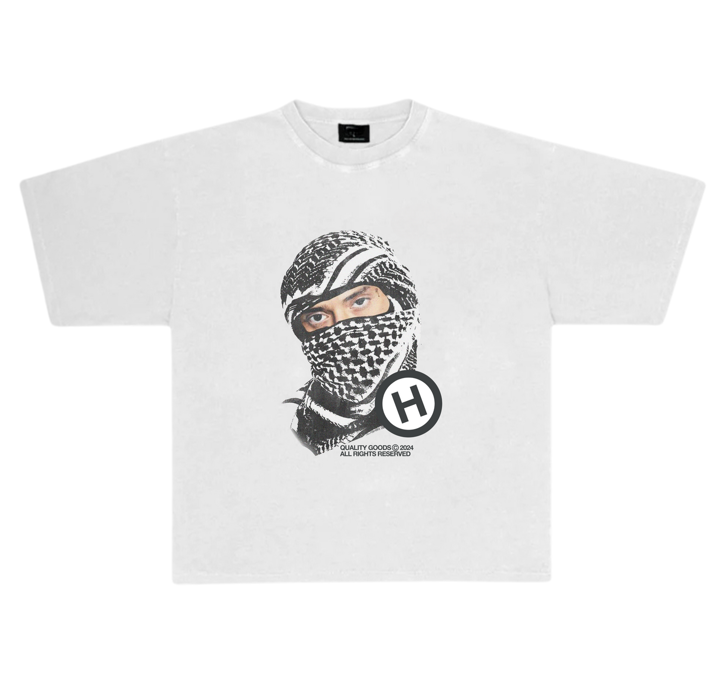 “Mask off” Hiddn White Graphic Tee