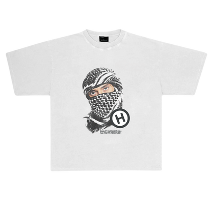 “Mask off” Hiddn White Graphic Tee