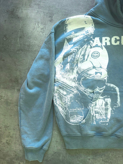 "Archive" Blue Fade Heavy Weight Hoodie