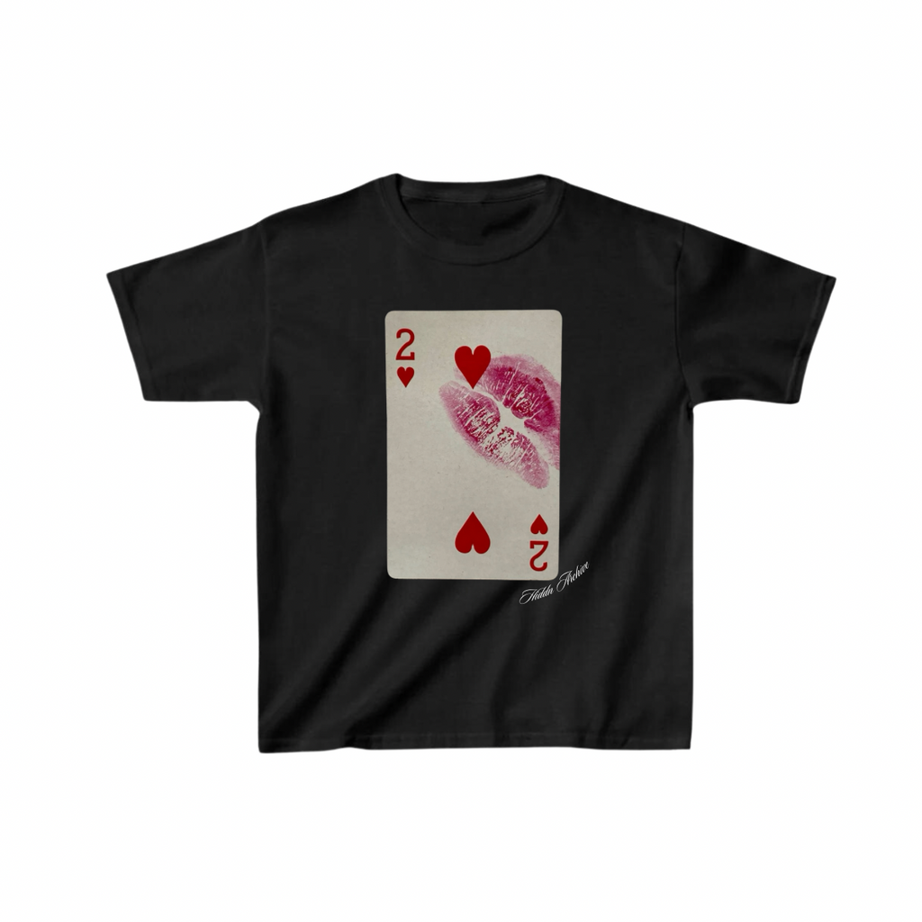 “Kiss Playing Card” Hiddn Baby Tee