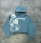 "Archive" Blue Fade Heavy Weight Hoodie