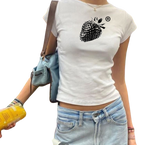 Blackout strawberry Baby Tee