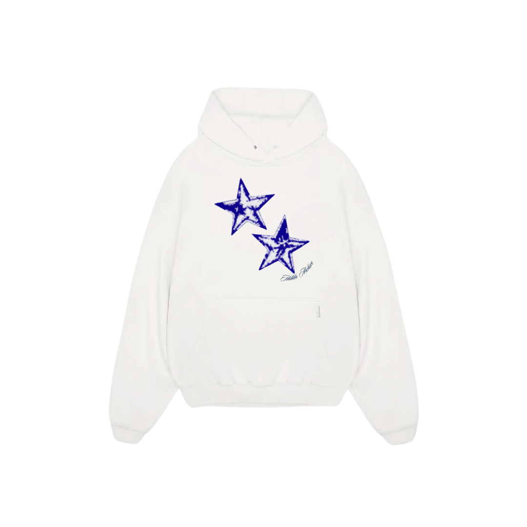 Blue Star Hiddn White Hoodie