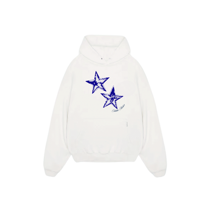 Blue Star Hiddn White Hoodie