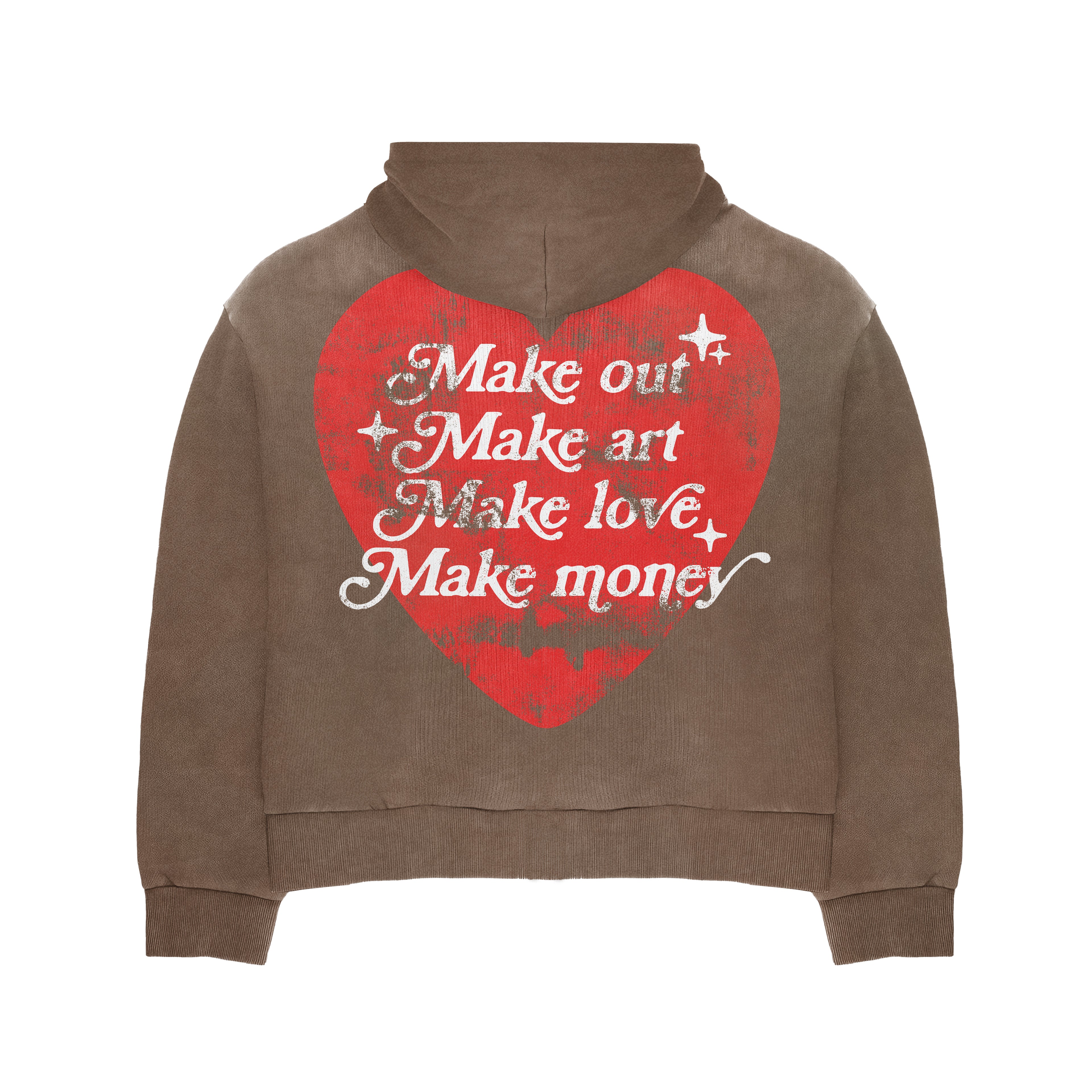 Vintage “Love Sick” Zip Up Unisex Hoodie