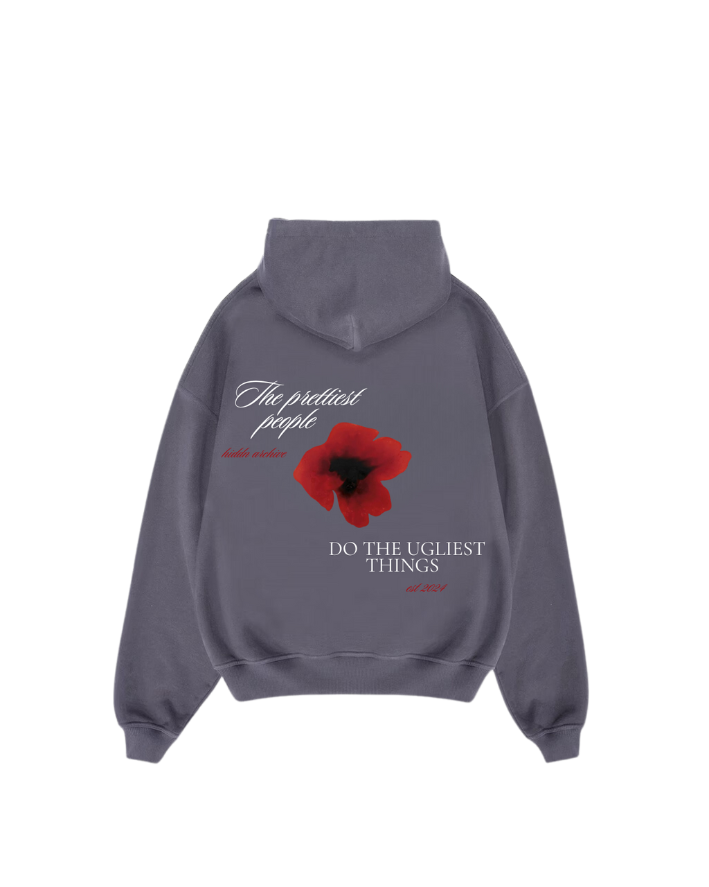 “Rose” Grey Fade Heavy weight Hoodie