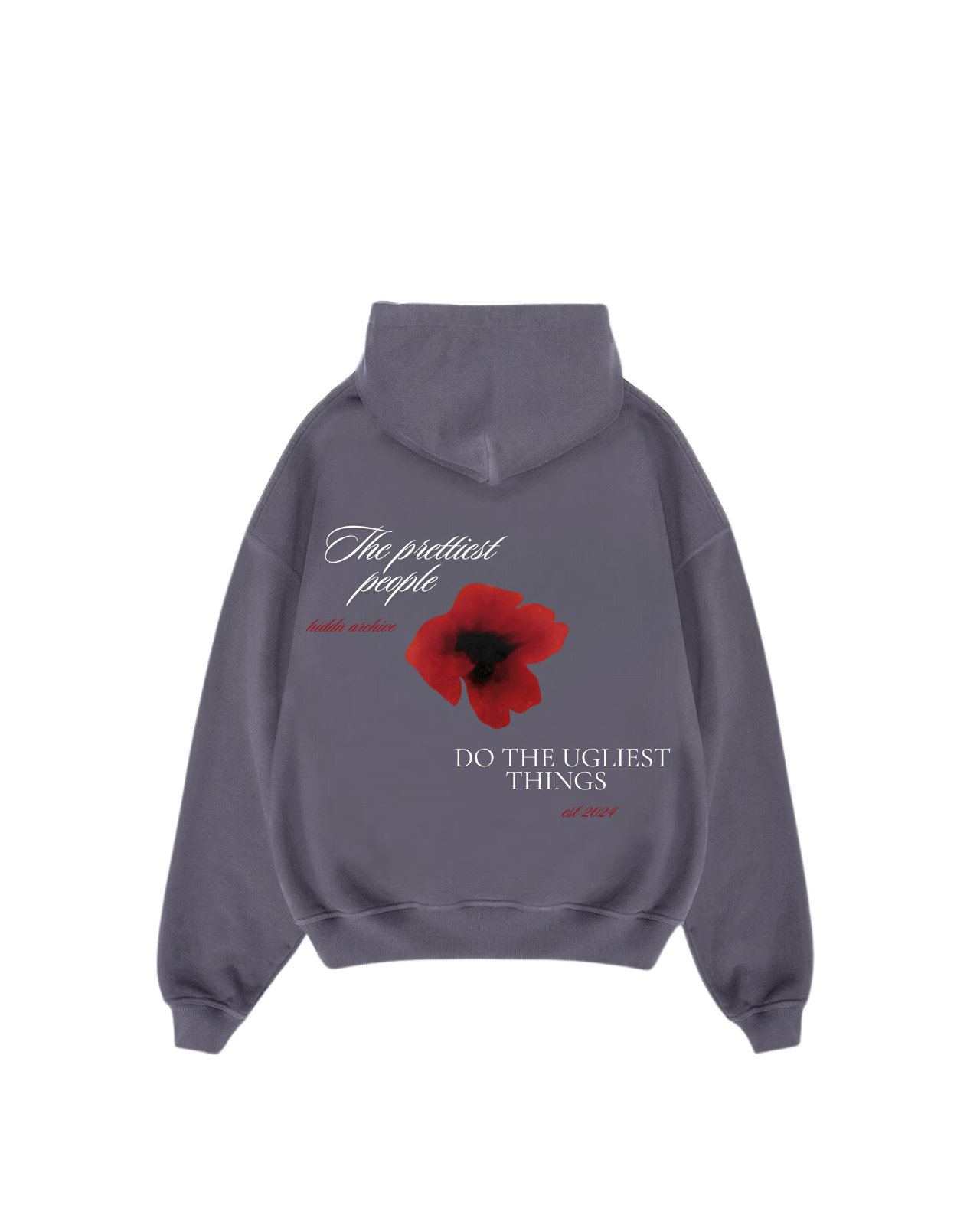 “Rose” Grey Fade Heavy weight Hoodie