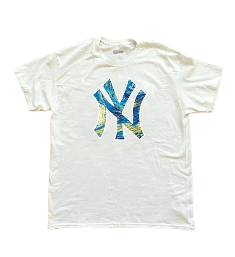 Yankees “Starry Night” White Baby Tee