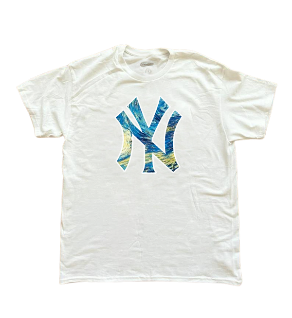 Yankees “Starry Night” White Baby Tee
