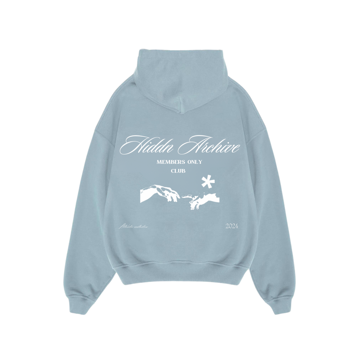 Hiddn “Members only” Heavy Weight Hoodie (Baby Blue)