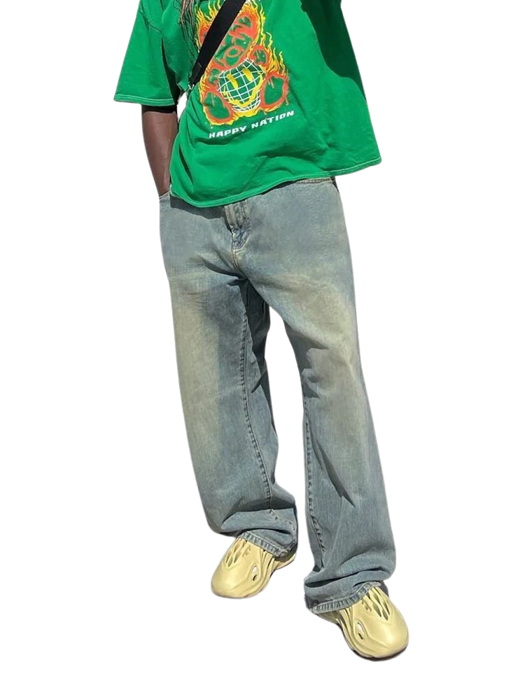 Vintage Baggy Jeans Men Y2K Fashion Loose Fit
