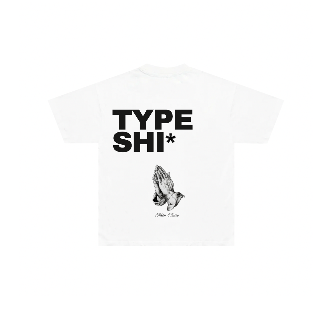 “Type Shi” Hiddn Graphic Tee in White