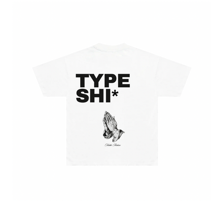 “Type Shi” Hiddn Graphic Tee in White