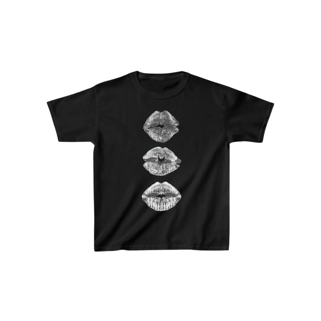 “Kisses” Hiddn Archive Black Baby Tee