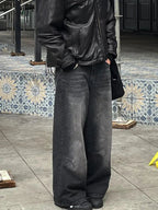 hiddn black baggy washed jeans