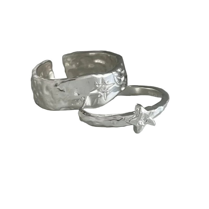 Hiddn Melt Silver Rings