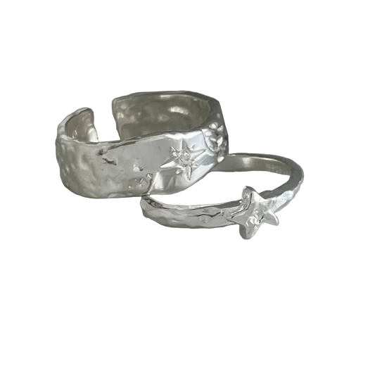 Hiddn Melt Silver Rings