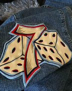 Hip Hop Dice Embroided Baggy Jeans
