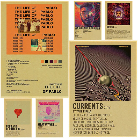 Vintage themed album posters