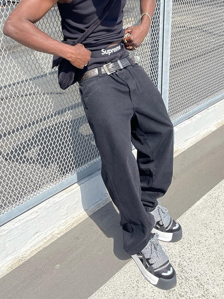 Vintage Baggy Jeans Men Y2K Fashion Loose Fit